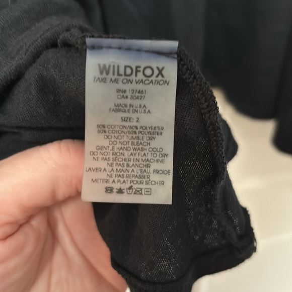 Wild fox Swim “I need a vacation” tee/swim cover-up, black, labeled 2 (2X) NWT - Picture 8 of 8